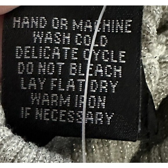 EVIE Womens XL Grey Sparkle Ribbed Turtleneck Silk Blend Long Sleeve Sweater NWT - Picture 5 of 8